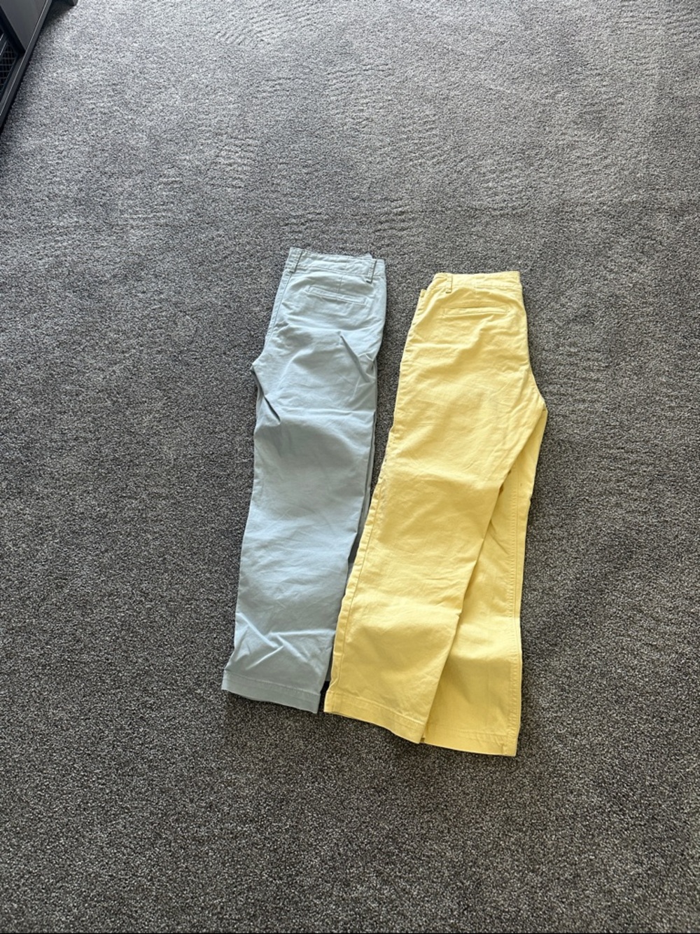 LOFT Straight Leg Chinos in Pale Blue and Pale Yellow